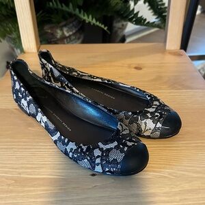 Giuseppe Zanotti Black and White Lace Flats